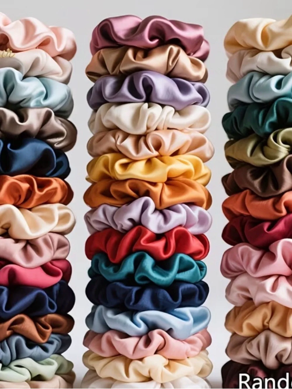 10 for $15 Colorful Satin Scrunchie Set-Multicolor-color randomly selected